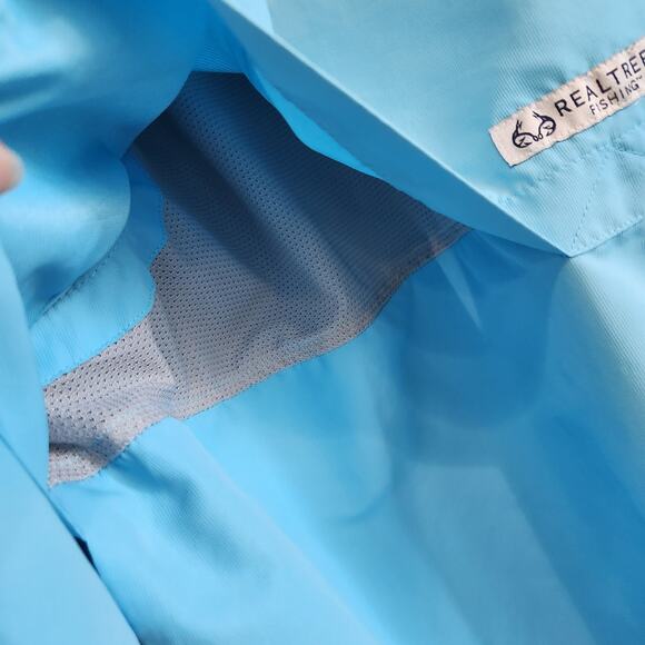 Real Tree Fishing Short Sleeve Vented Fishing Shirt Button Up Turquoise Size XL - Picture 11 of 11